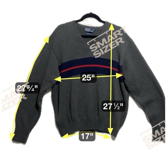 VTG Polo Ralph Lauren Sweater Mens 2XL Cherokee Stripe Blue Red V Neck Pullover - Picture 2 of 8